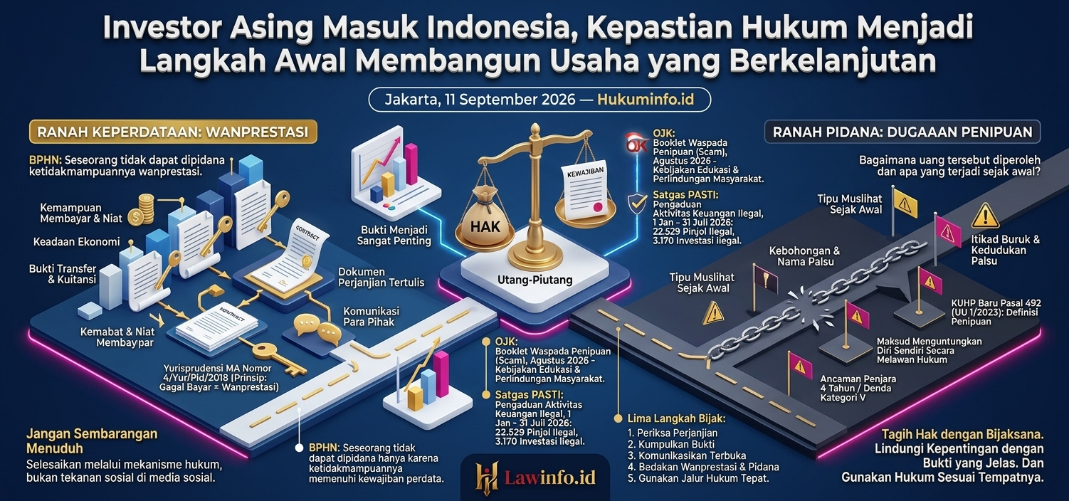 Investor Asing Masuk Indonesia, Kepastian Hukum Menjadi Langkah Awal Membangun Usaha yang Berkelanjutan